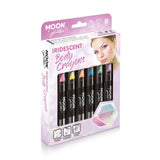 Iridescent Glitter Face & Body Crayon Boxset. Cosmetically certified, FDA & Health Canada compliant and cruelty free.