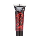 Red - Classic Chunky Face & Body Glitter Gel, 12mL. Cosmetically certified, FDA & Health Canada compliant, cruelty free and vegan.