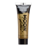 Gold - Holographic Glitter Hair Gel, 20mL. Cosmetically certified, FDA & Health Canada compliant, cruelty free and vegan.