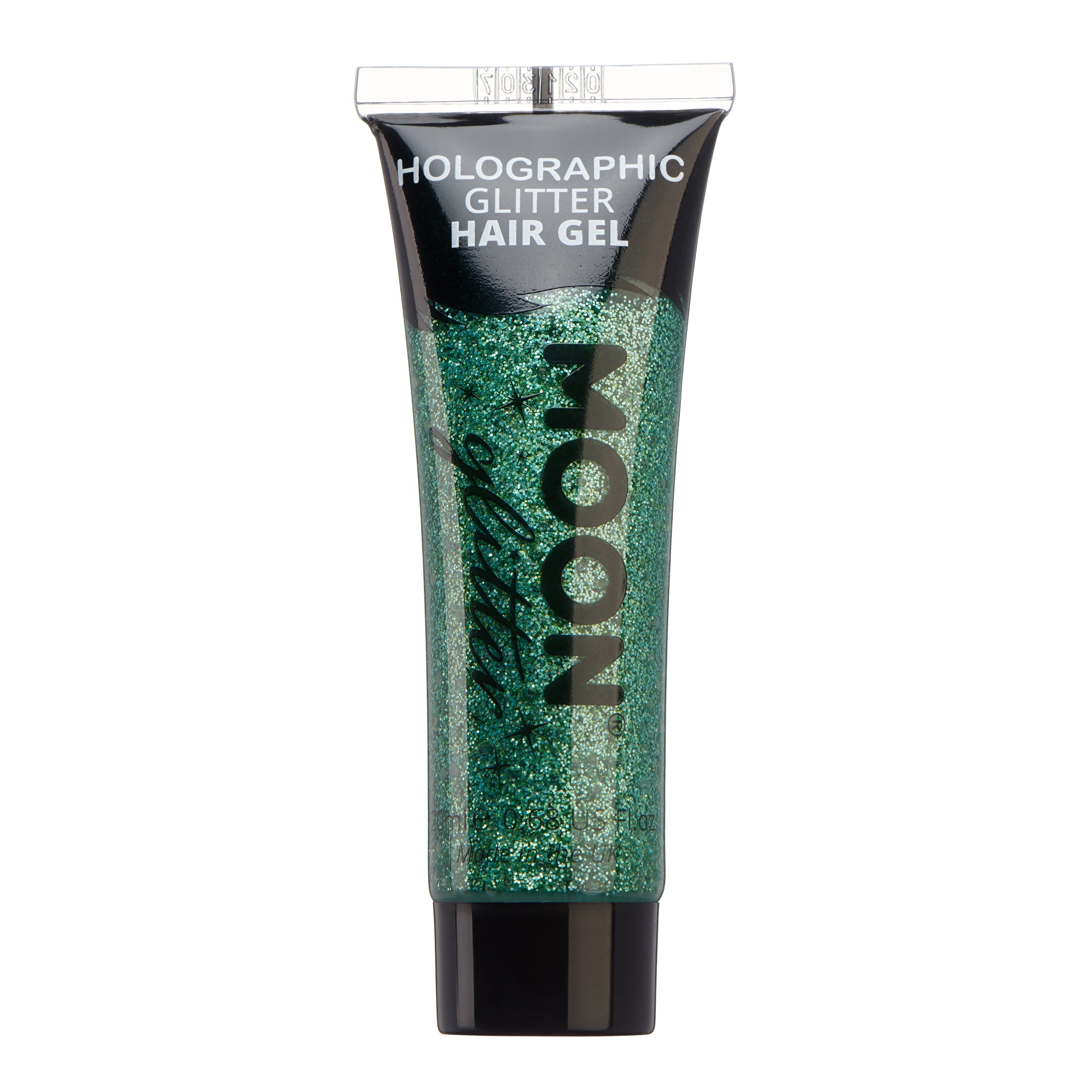 Green - Holographic Glitter Hair Gel, 20mL. Cosmetically certified, FDA & Health Canada compliant, cruelty free and vegan.