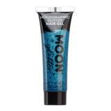 Blue - Holographic Glitter Hair Gel, 20mL. Cosmetically certified, FDA & Health Canada compliant, cruelty free and vegan.
