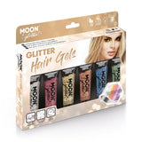 Holographic Glitter Hair Gel Boxset - 6 Hair Gel. Cosmetically certified, FDA & Health Canada compliant, cruelty free and vegan.