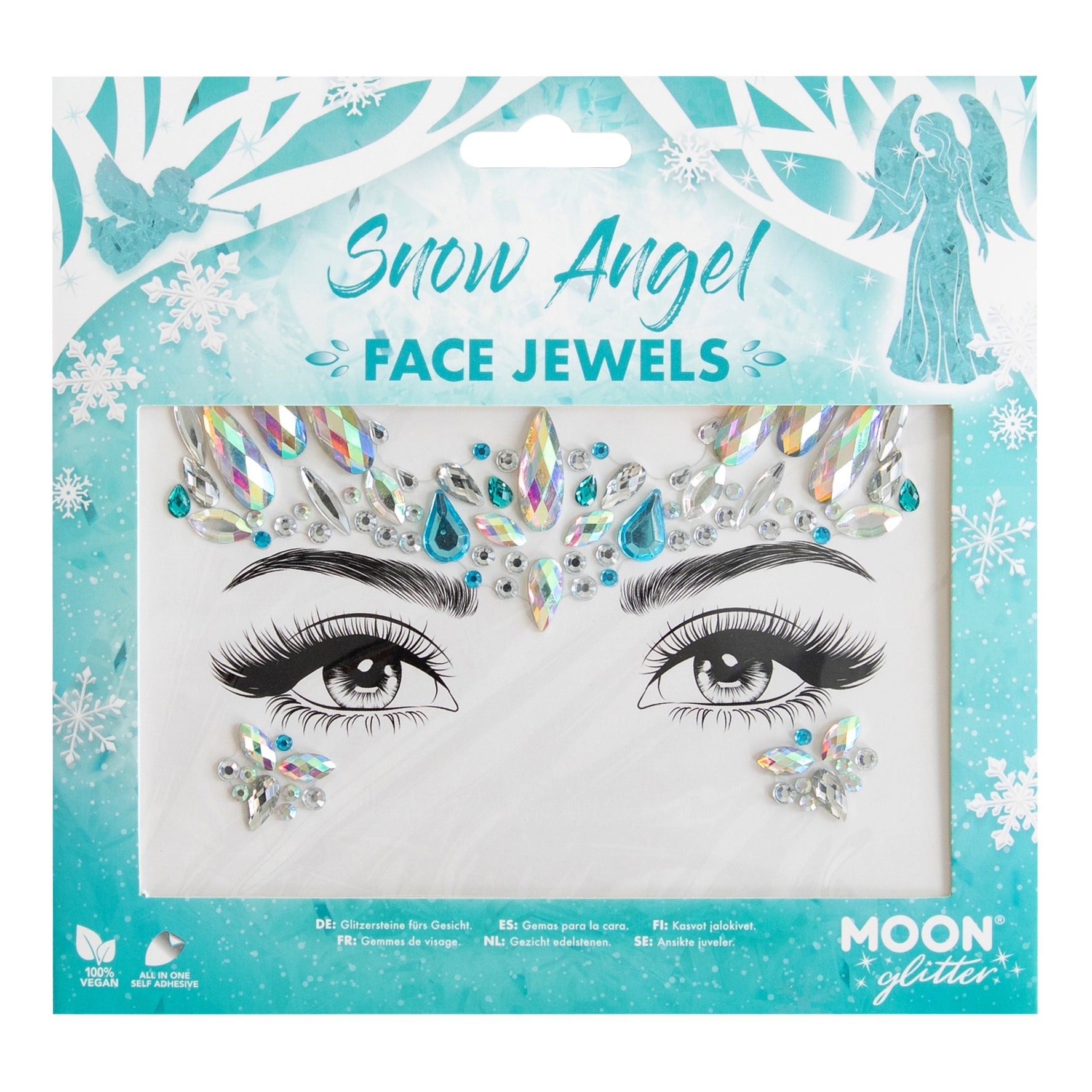 Snow Angel - Glitter Adhesive Face Gems, Jewels and Rhinestones