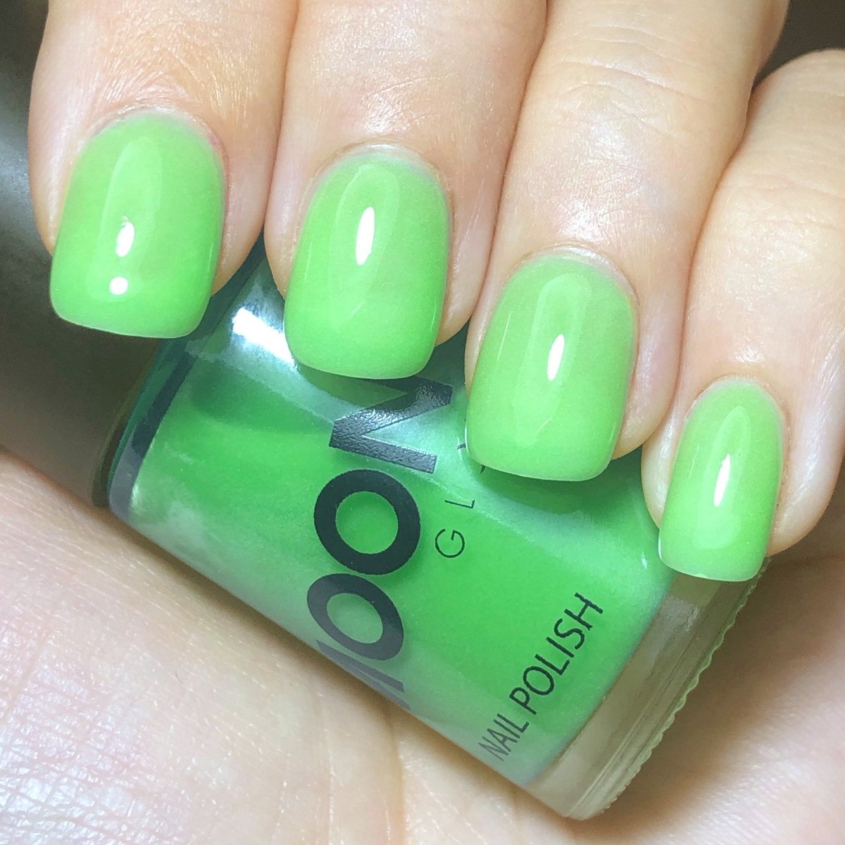 Green Glow in the Dark Nail Polish. Cosmetically certified, FDA & Health Canada compliant, cruelty free and vegan.