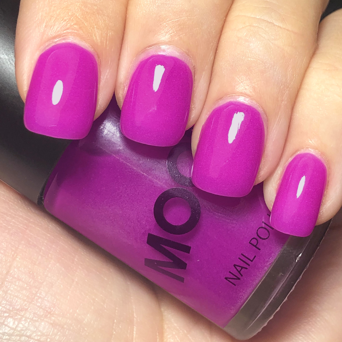 Purple Glow in the Dark Nail Polish. Cosmetically certified, FDA & Health Canada compliant, cruelty free and vegan.