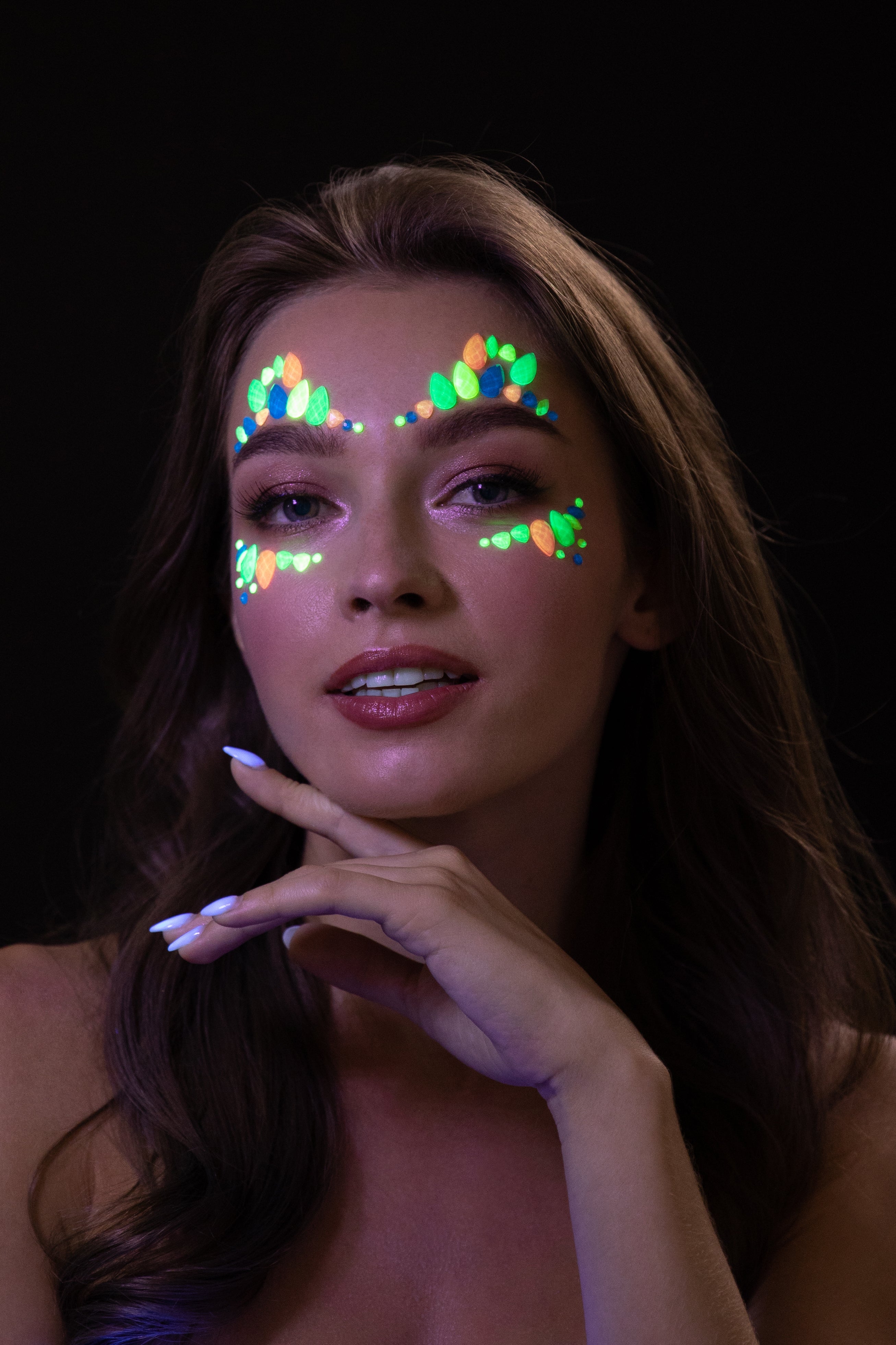 Glow Girl - Glow in the Dark Adhesive Face Gems, Jewels and Rhinestones