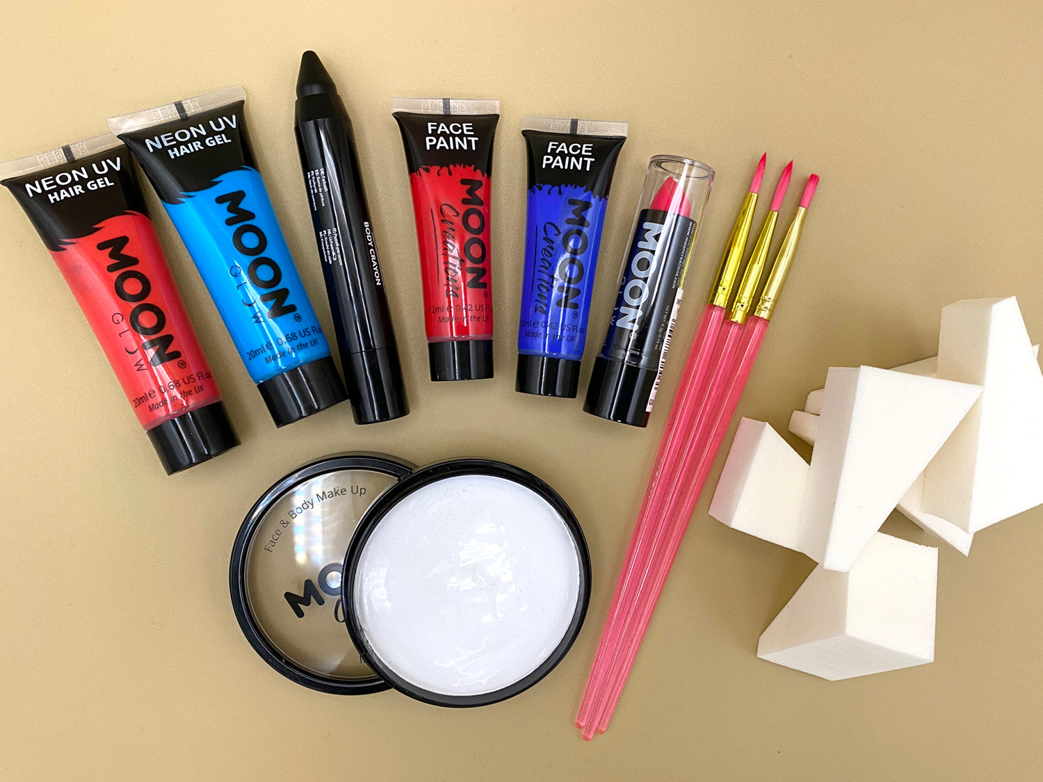 Bliver til Flagermus tricky Harley Quinn Face Paint Makeup Kit – Moon Fun Makeup