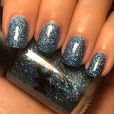 Blue - Holographic Glitter Nail Polish, 14mL. Cosmetically certified, FDA & Health Canada compliant, cruelty free and vegan.