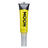 Intense Yellow - Neon UV Glow Blacklight Face & Body Paint Makeup w/Brush, 15mL. Cosmetically certified, FDA & Health Canada compliant, cruelty free and vegan.