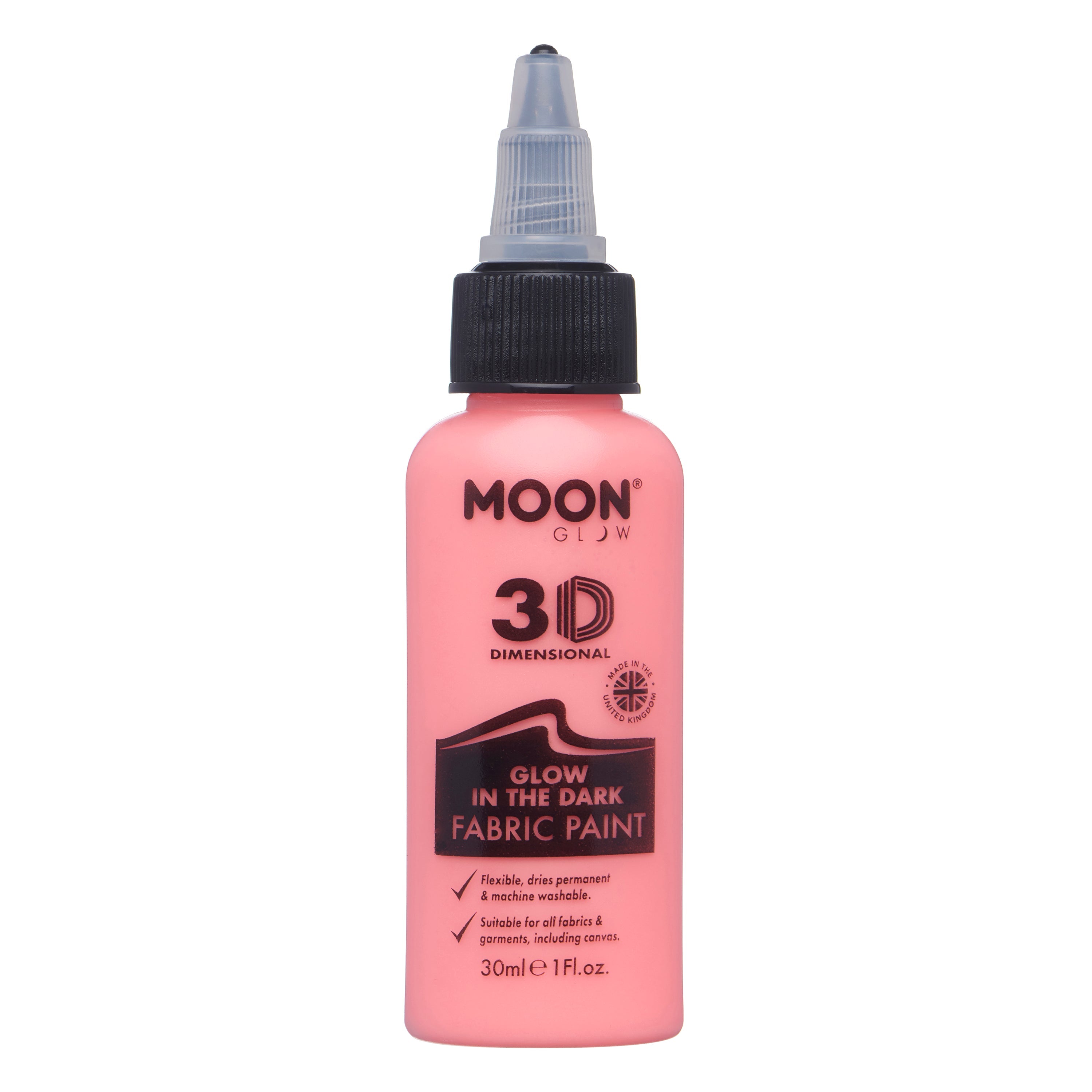 Red - Glow in the Dark Fabric Paint, 30mL