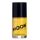 Golden Yellow - Neon UV Glow Blacklight Glitter Nail Polish, 14mL. Cosmetically certified, FDA & Health Canada compliant, cruelty free and vegan.