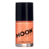 Orange - Neon UV Glow Blacklight Glitter Nail Polish, 14mL. Cosmetically certified, FDA & Health Canada compliant, cruelty free and vegan.