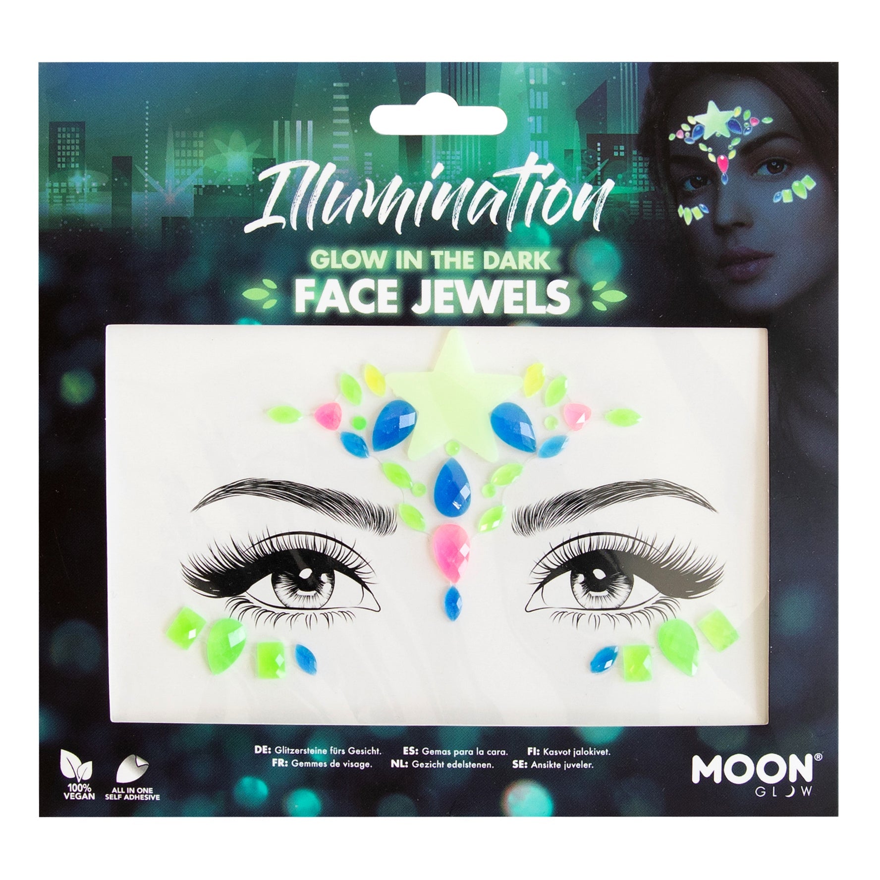 Illumination - Glow in the Dark Adhesive Face Gems, Jewels and Rhinestones