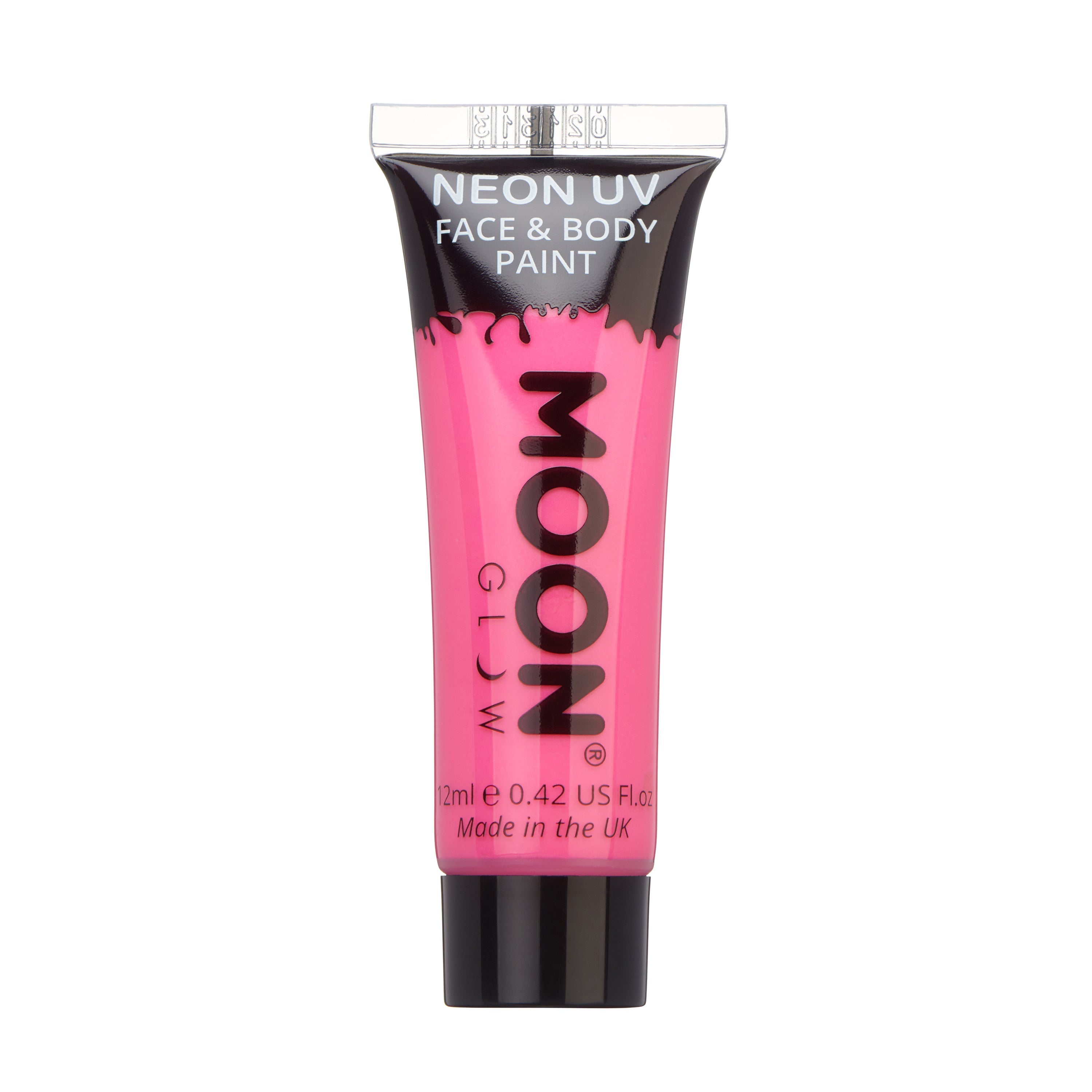Intense Pink - Neon UV Glow Blacklight Face & Body Paint Makeup, 12mL. Cosmetically certified, FDA & Health Canada compliant, cruelty free and vegan.