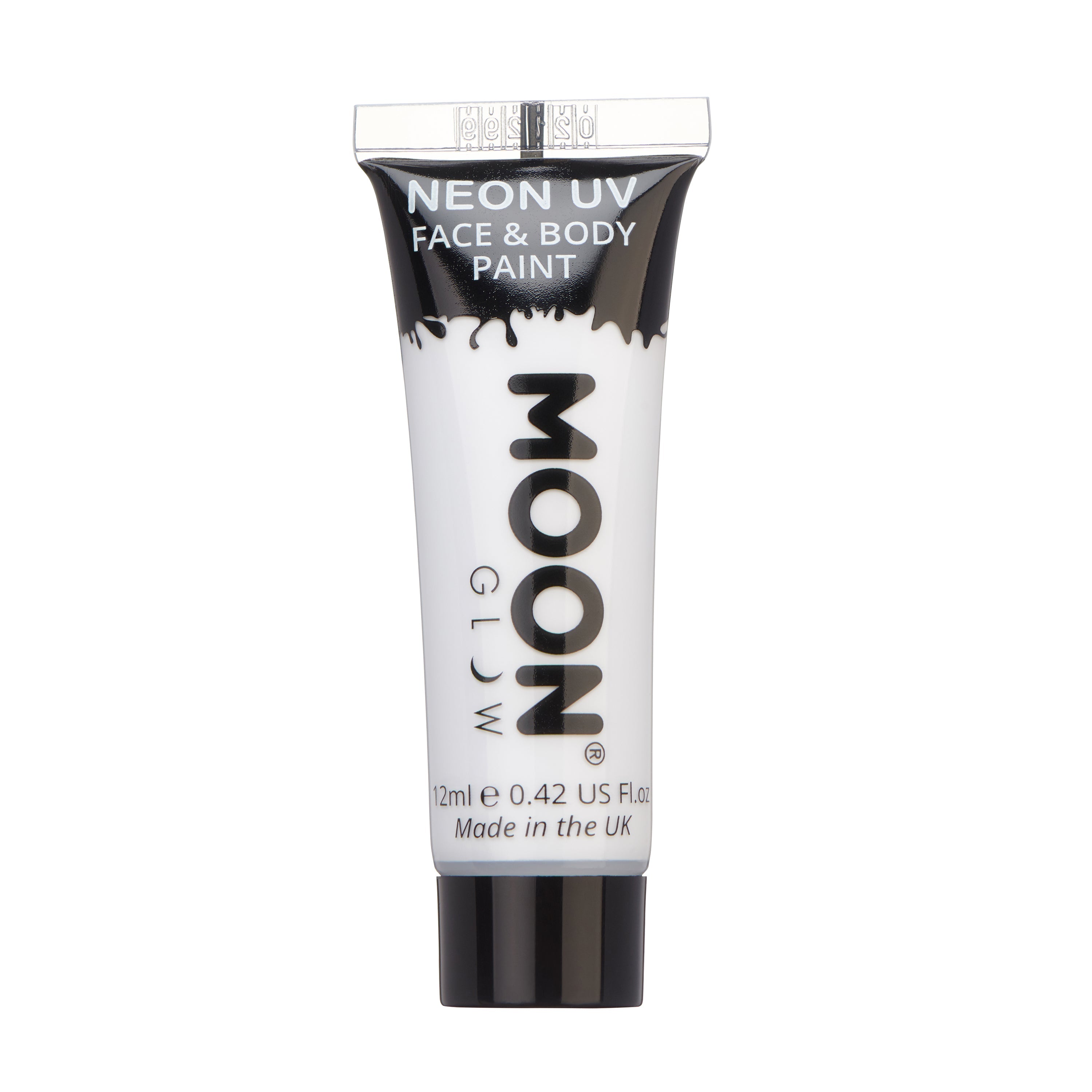 White - Neon UV Glow Blacklight Face & Body Paint Makeup, 12mL. Cosmetically certified, FDA & Health Canada compliant, cruelty free and vegan.