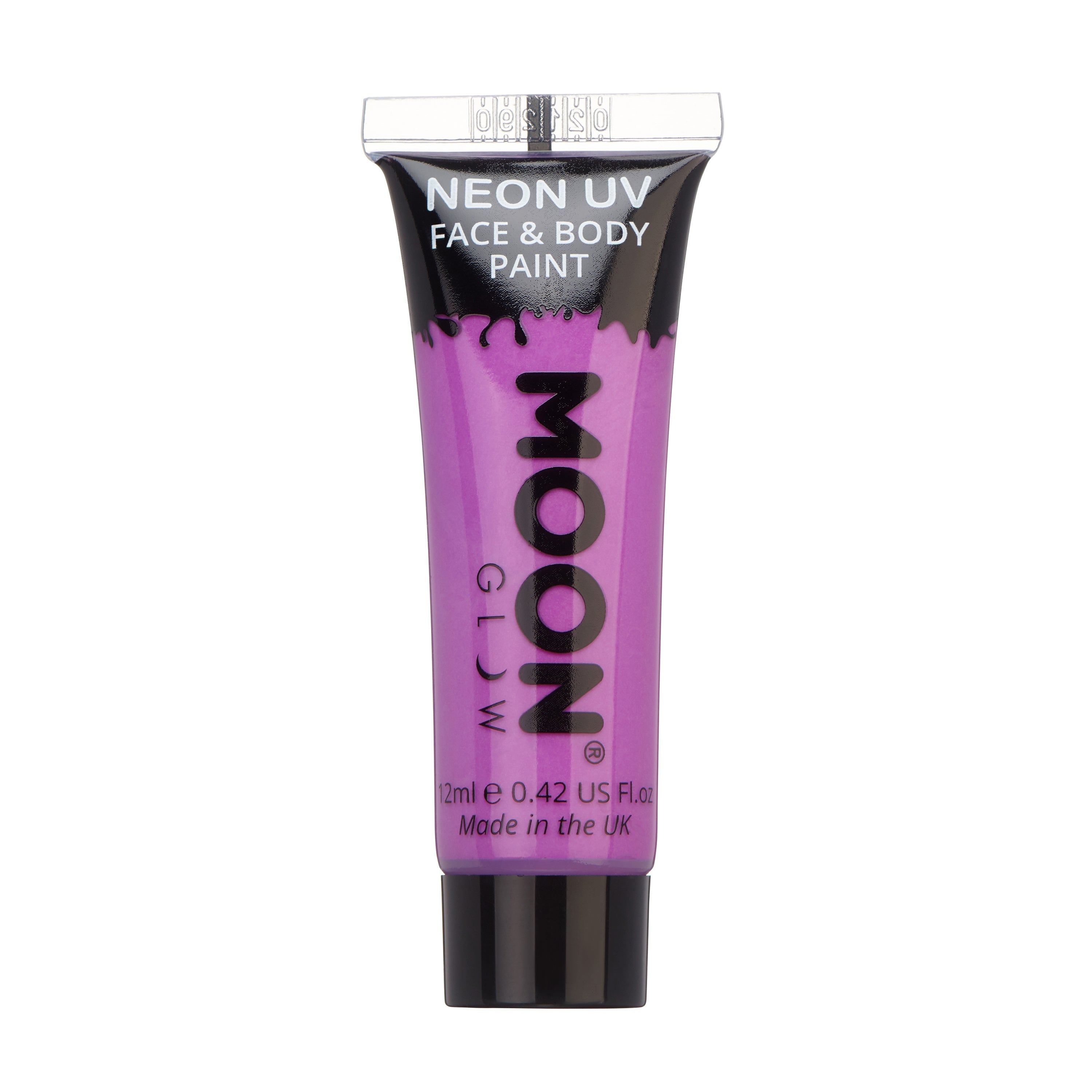 Intense Purple - Neon UV Glow Blacklight Face & Body Paint Makeup, 12mL. Cosmetically certified, FDA & Health Canada compliant, cruelty free and vegan.