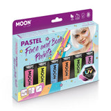 Pastel Neon Face & Body Paint Makeup Boxset - 6 tubes UV light brush sp. Cosmetically certified, FDA & Health Canada compliant, cruelty free and vegan.