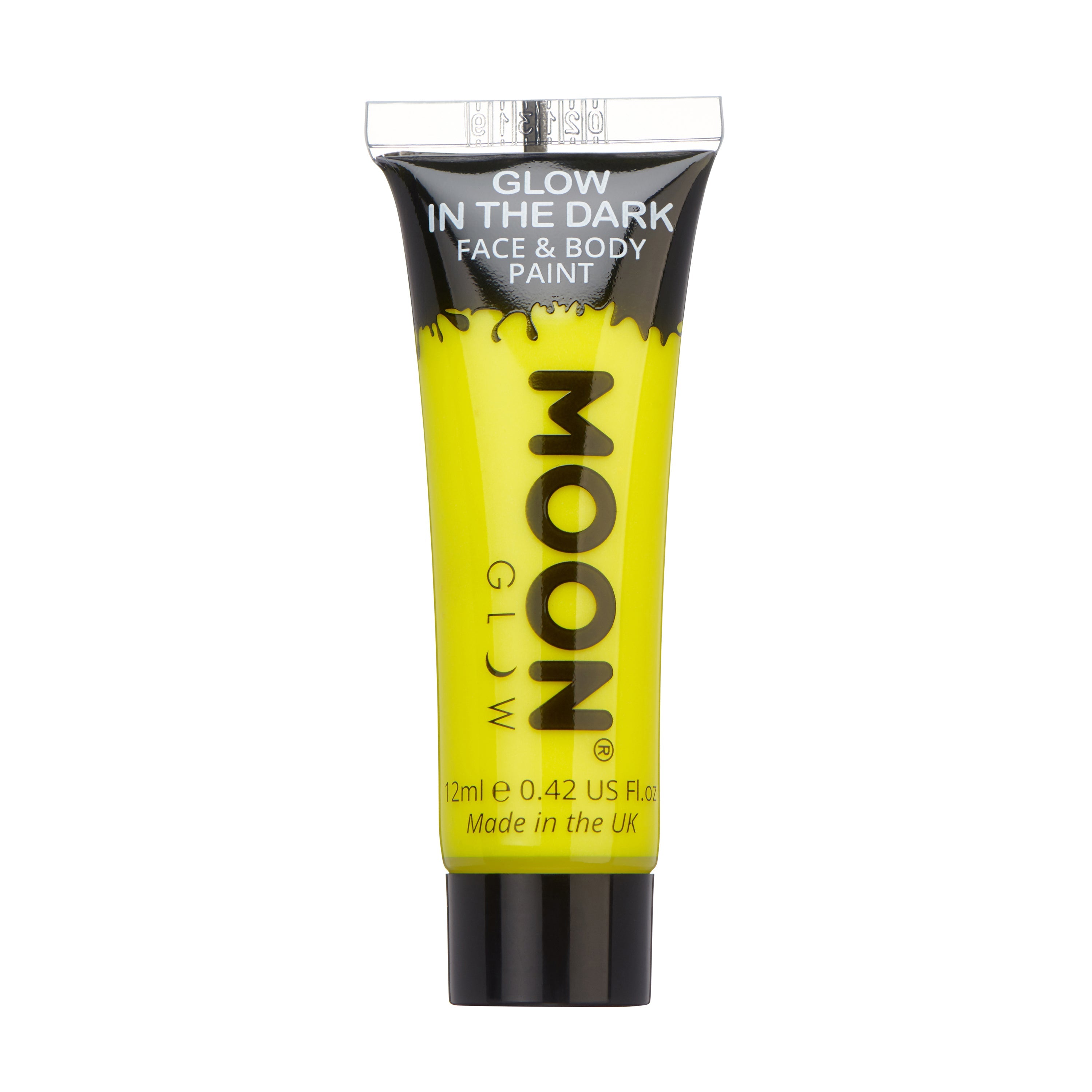 Yellow - Glow Face & Body Paint Makeup, 12mL. Cosmetically certified, FDA & Health Canada compliant, cruelty free and vegan.