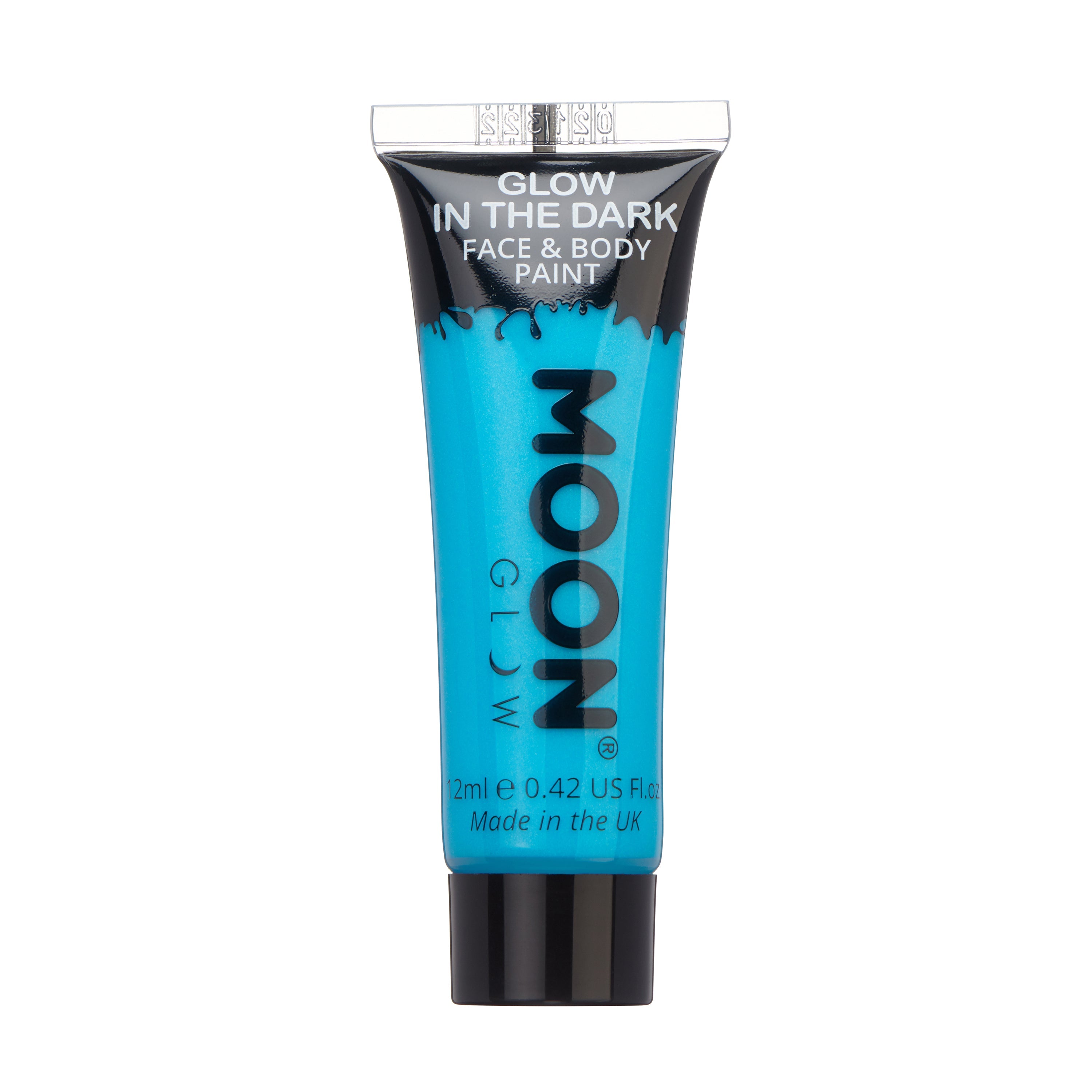 Blue - Glow Face & Body Paint Makeup, 12mL. Cosmetically certified, FDA & Health Canada compliant, cruelty free and vegan.