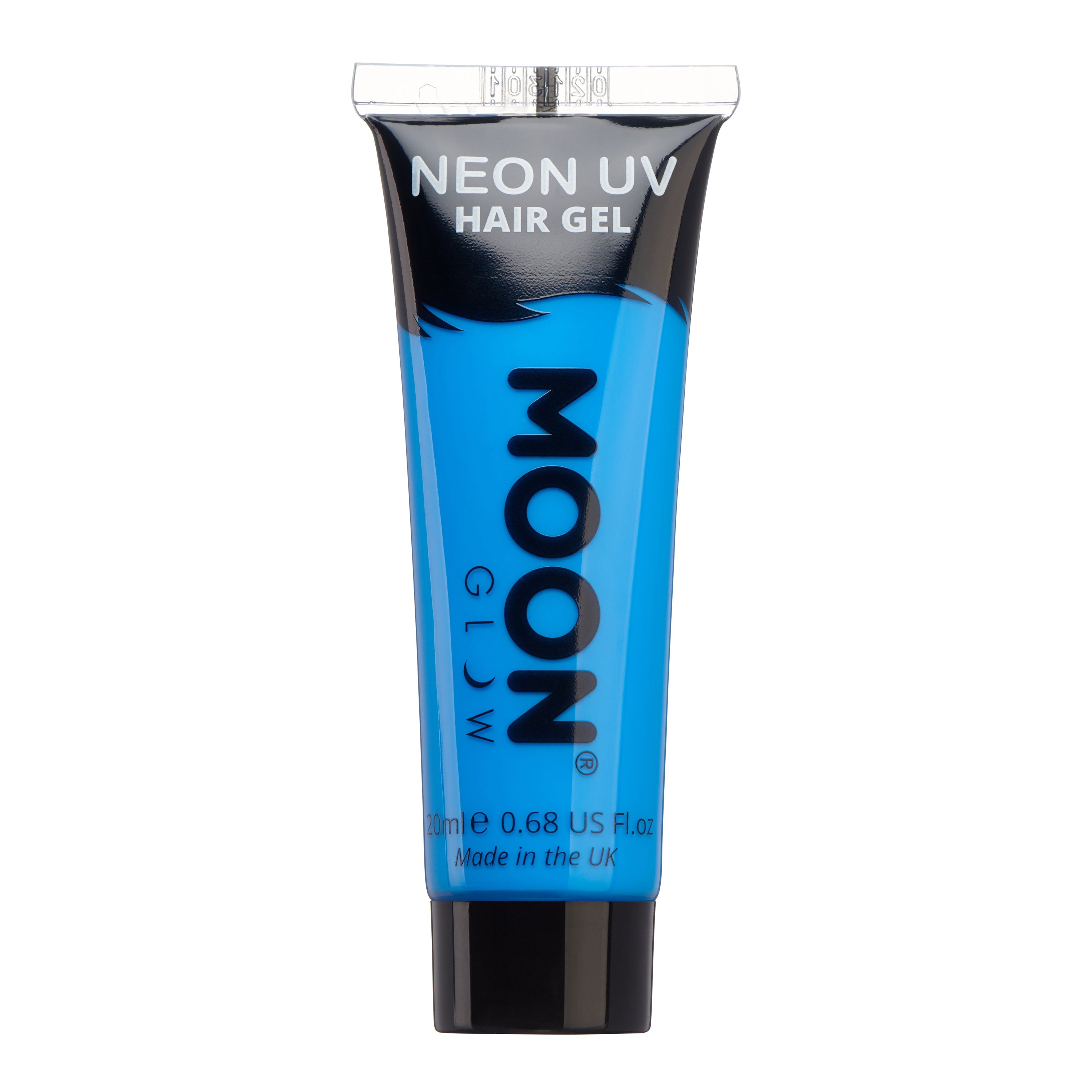 White - Neon UV Glow Blacklight Hair Gel, 20mL. Cosmetically certified, FDA & Health Canada compliant, cruelty free and vegan.