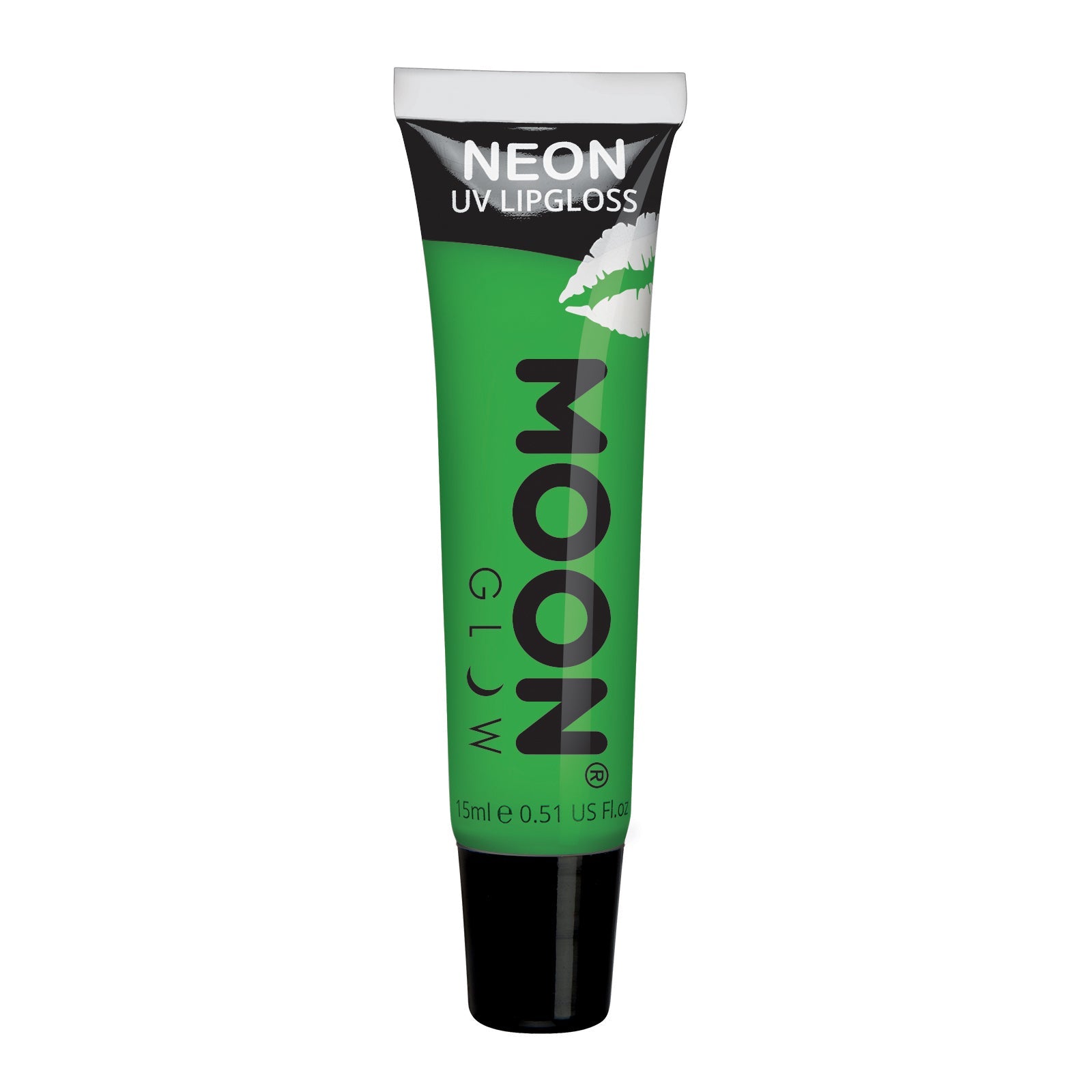 Intense Green Apple - Neon UV Glow Blacklight Lip Gloss, 15mL. Cosmetically certified, FDA & Health Canada compliant, cruelty free and vegan.