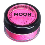 Hot Pink - Neon UV Glow Blacklight Fine Face & Body Glitter Shaker, 5g. Cosmetically certified, FDA & Health Canada compliant, cruelty free and vegan.
