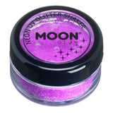Purple - Neon UV Glow Blacklight Fine Face & Body Glitter Shaker, 5g. Cosmetically certified, FDA & Health Canada compliant, cruelty free and vegan.