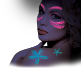 Neon UV Glow Blacklight Chunky Face & Body Glitter Gel, 12mL. Cosmetically certified, FDA & Health Canada compliant, cruelty free and vegan.