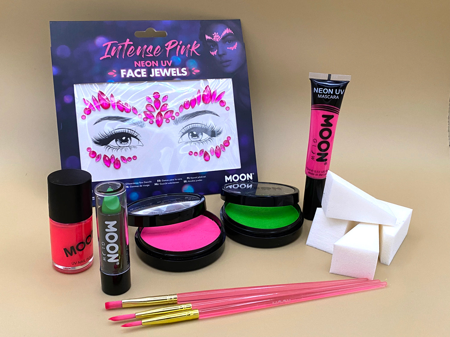 Neon UV Glow Blacklight Face Paint Makeup Kit