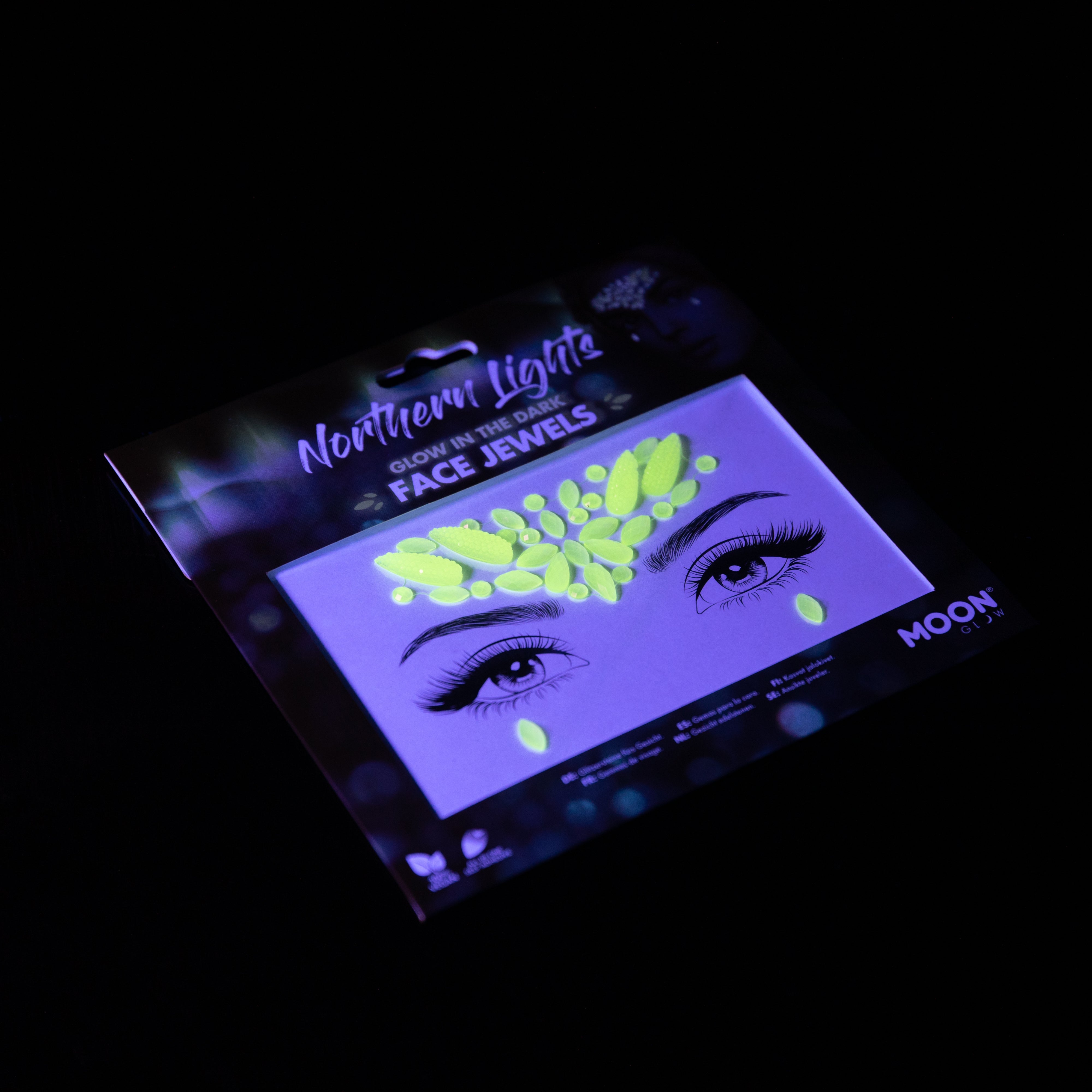 Northern Lights - Glow in the Dark Adhesive Face Gems, Jewels and Rhinestones