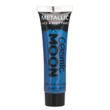 Blue - Metallic Face & Body Paint Makeup, 12mL. Cosmetically certified, FDA & Health Canada compliant, cruelty free and vegan.