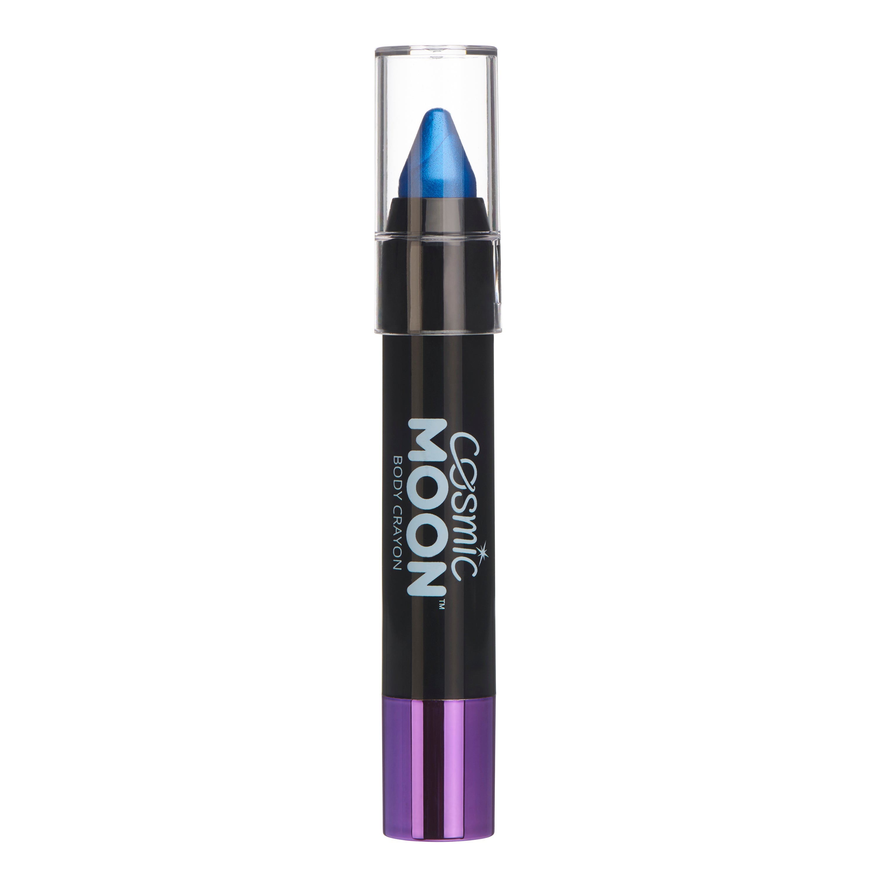 Blue - Metallic Face & Body Crayon, 3.5g. Cosmetically certified, FDA & Health Canada compliant and cruelty free.