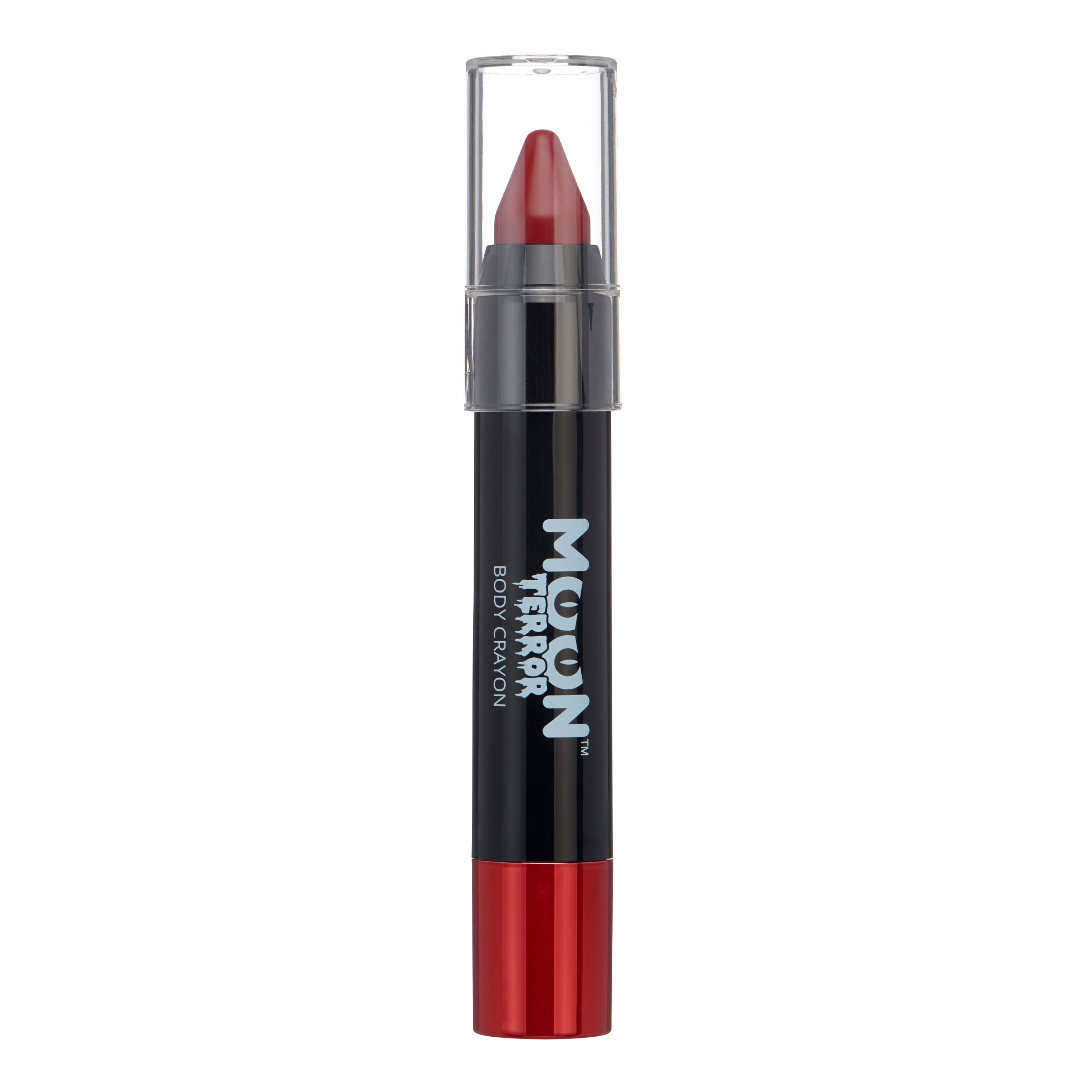 Blood Red - Terror Face & Body Crayon, 3.5g. Cosmetically certified, FDA & Health Canada compliant and cruelty free.