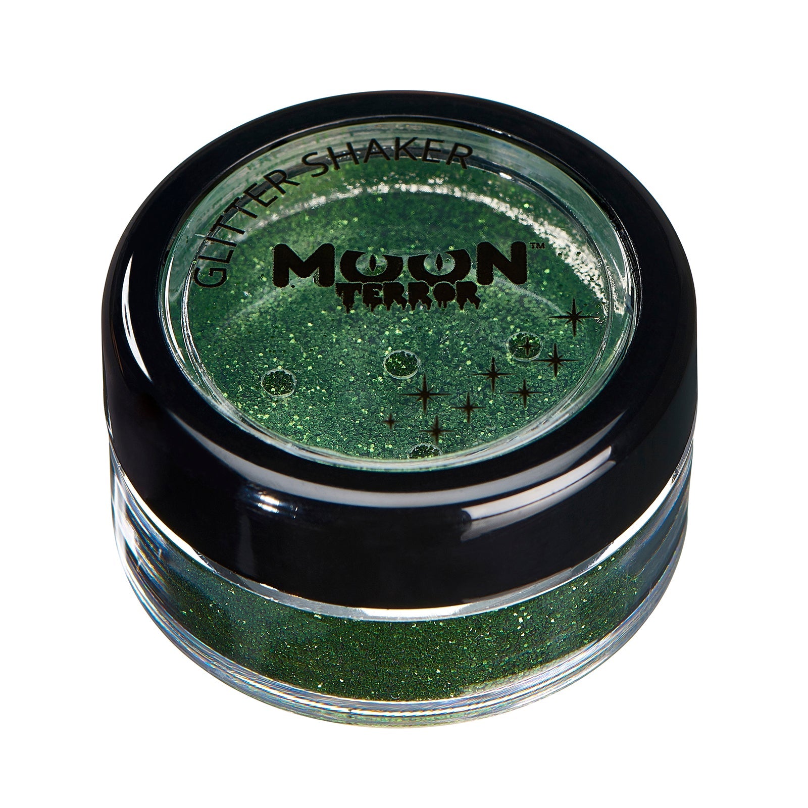 Zombie Green - Terror Fine Face & Body Glitter Shaker, 5g. Cosmetically certified, FDA & Health Canada compliant, cruelty free and vegan.