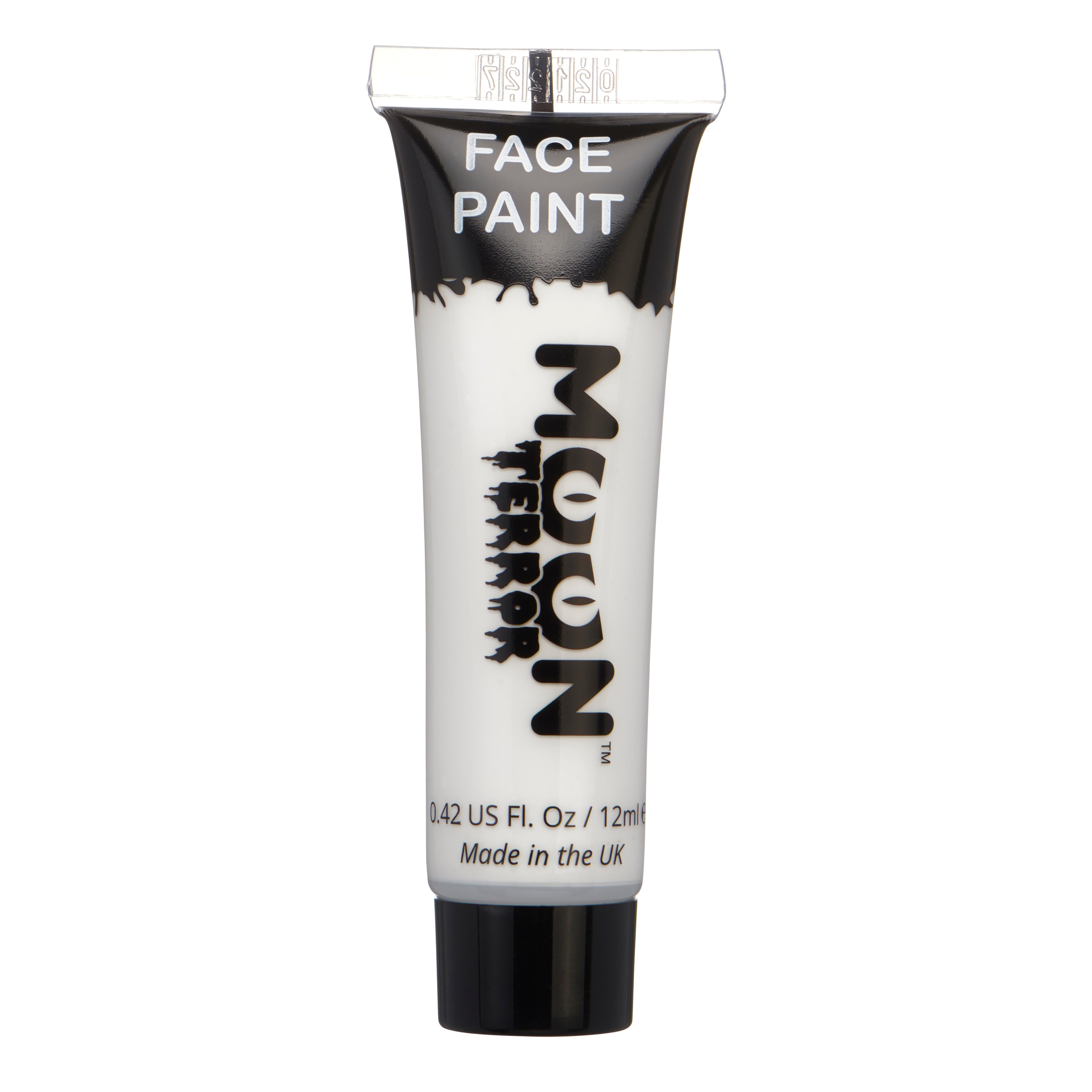 Wicked White - Terror Face & Body Paint Makeup, 12mL. Cosmetically certified, FDA & Health Canada compliant, cruelty free and vegan.