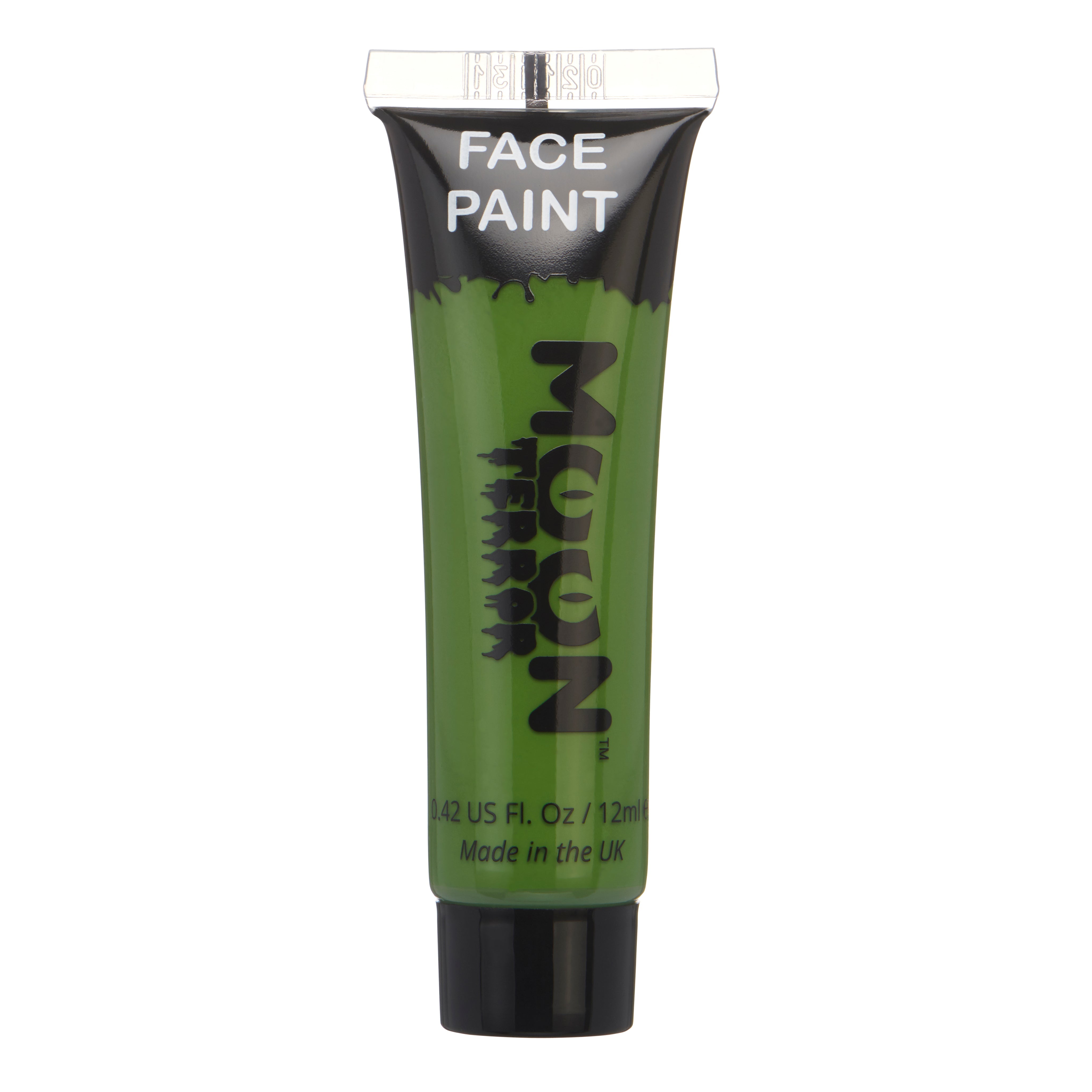 Zombie Green - Terror Face & Body Paint Makeup, 12mL. Cosmetically certified, FDA & Health Canada compliant, cruelty free and vegan.