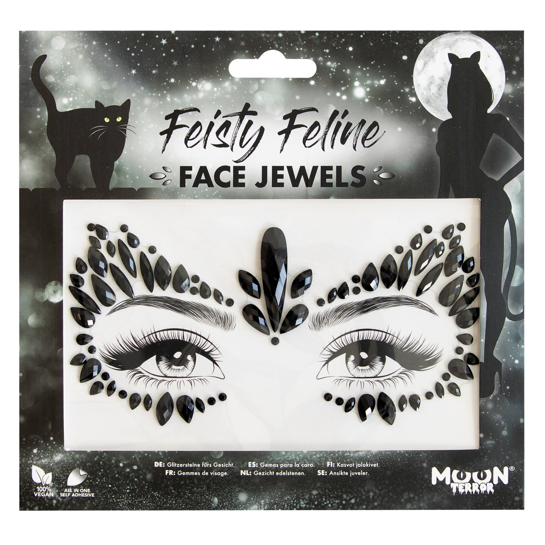 Feisty Feline - Terror Adhesive Face Gems, Jewels and Rhinestones