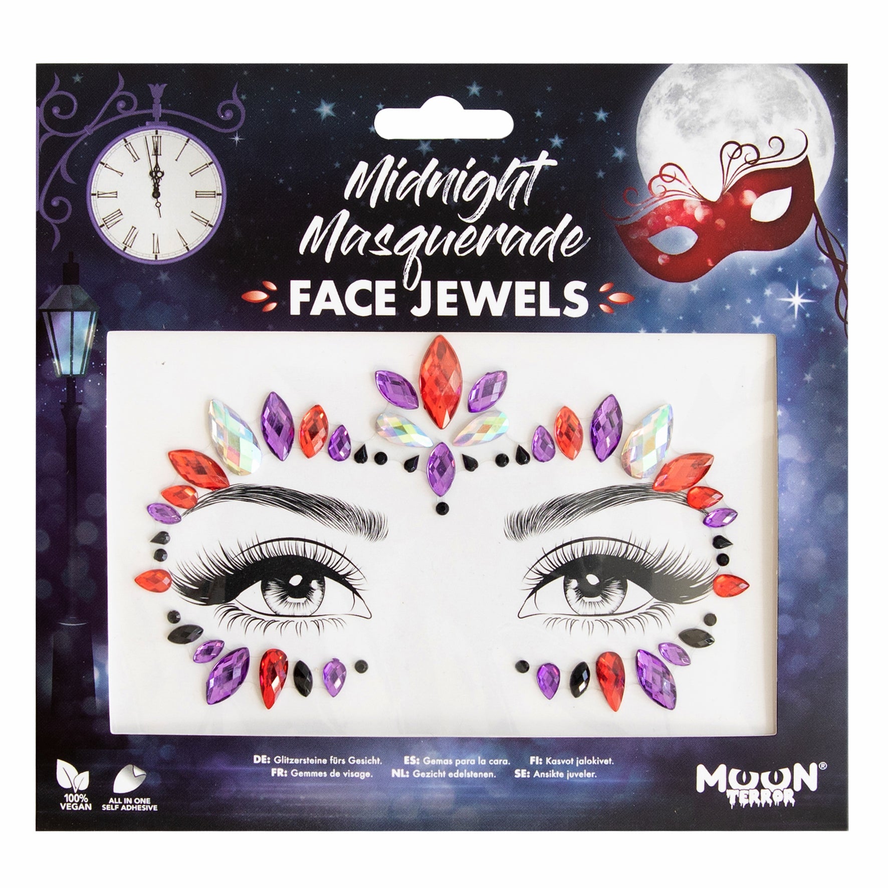 Midnight Masquerade - Terror Adhesive Face Gems, Jewels and Rhinestones