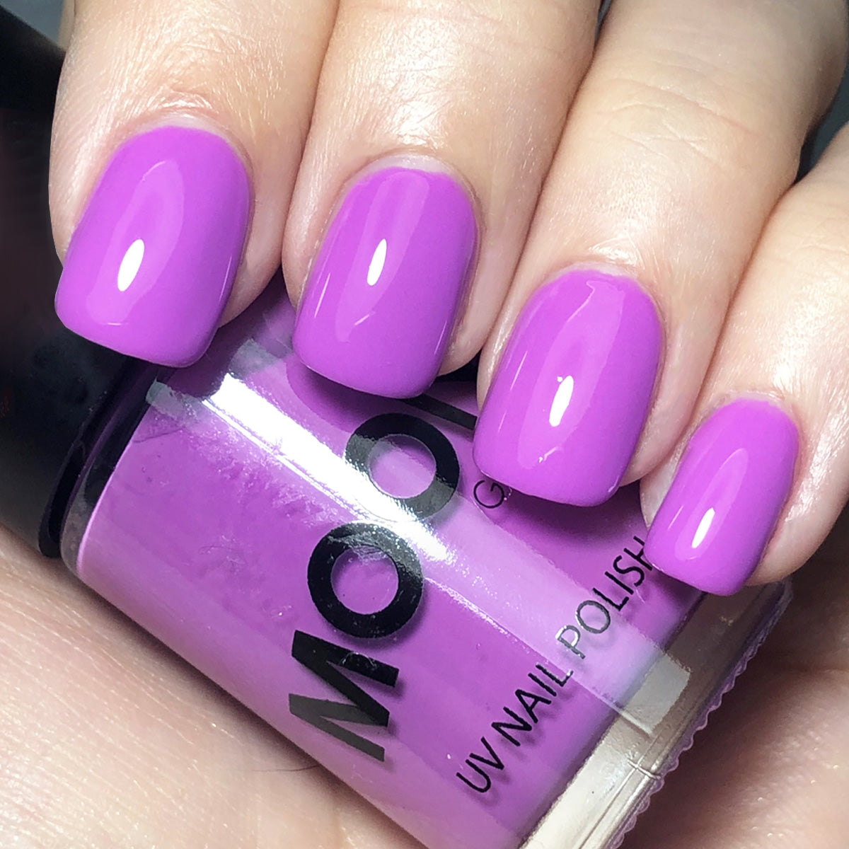 Pastel Lilac - Neon UV Glow Blacklight Nail Polish, 14mL. Cosmetically certified, FDA & Health Canada compliant, cruelty free and vegan.